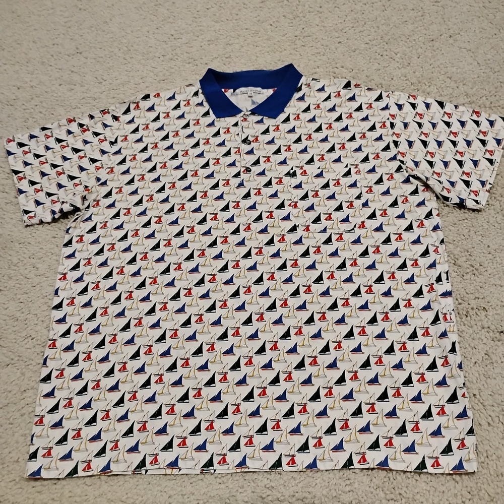 Maus & Hoffman Polo Shirt Mens 46 2XL Sailing Boat Yacht Nautical (26x29) Italy